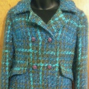 Vintage ILGWU 1960s era Womans Plaid Wool Coat